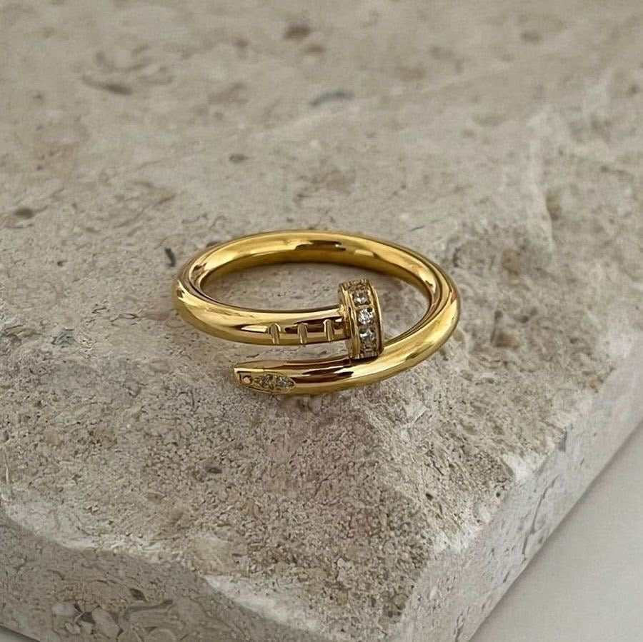 Nailed It Ring - Diamanté